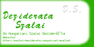 deziderata szalai business card